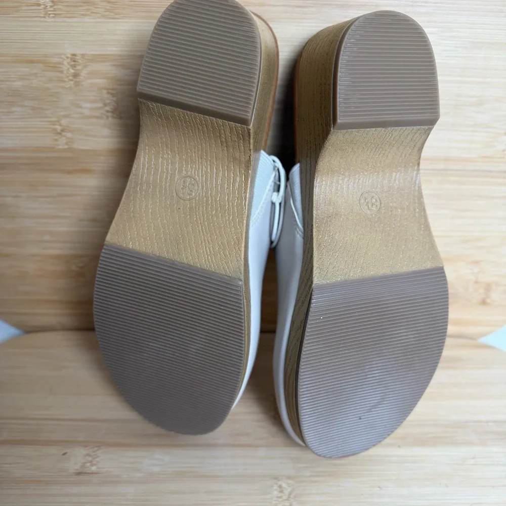 Cream Magnolia Wedge Universal Thread Slip-On Mules Size 8.5 - Picture 10 of 10